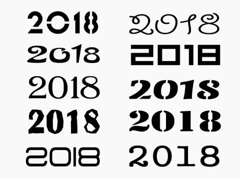 Set of the new year fonts Stock Illustration