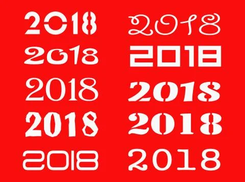 Set of the new year fonts Stock Illustration