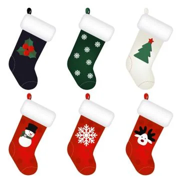 Set of new years socks Stock Illustration
