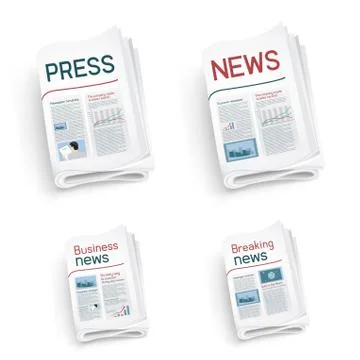 Set of newspapers Stock Illustration