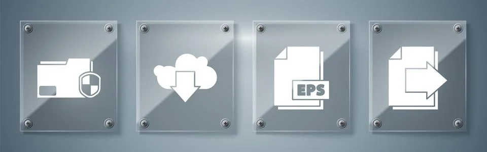 Set Next page arrow, EPS file document, Cloud download and Document folder イラスト素材
