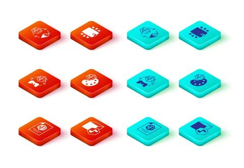 Set NFT contract, Digital crypto art, Cryptocurrency wallet and Ethereum Illustrazione stock