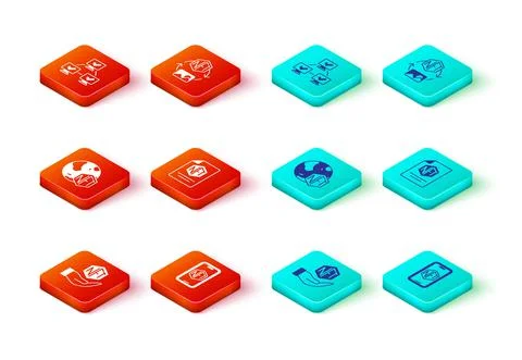 Set NFT Digital crypto art, Mobile with store app, contract, and blockchain Illustrazione stock