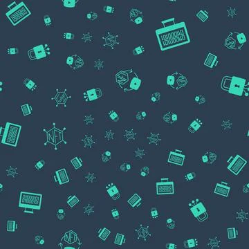 Set NFT Digital crypto art, Binary code, blockchain technology and Cyber Stock Illustration