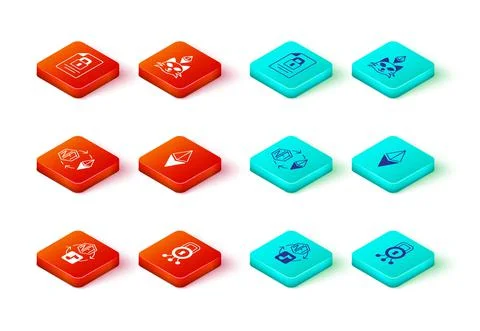 Set NFT Digital crypto art, Cyber security, Ethereum exchange, ETH, and Document Ilustração Stock