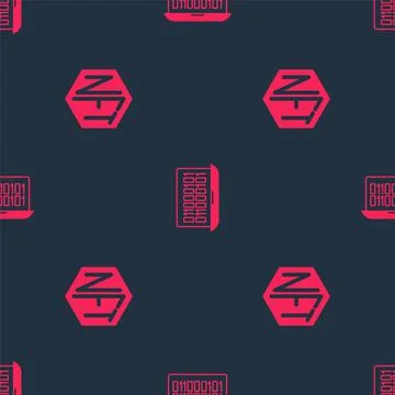 Set NFT Digital crypto art and Binary code on seamless pattern. Vector Stock Illustration
