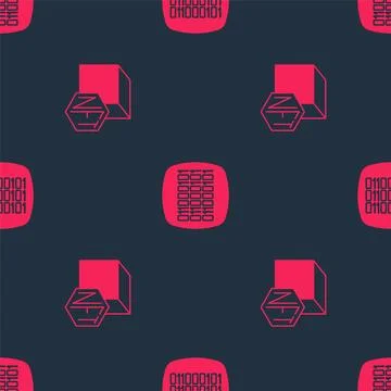 Set NFT Digital crypto art and Binary code on seamless pattern. Vector Stock Illustration