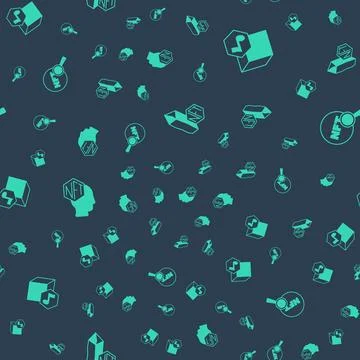 Set NFT Digital crypto art,  and Search on seamless pattern. Vector Stock Illustration
