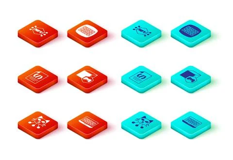 Set NFT Digital crypto art, Binary code,  and  icon. Vector Stock Illustration