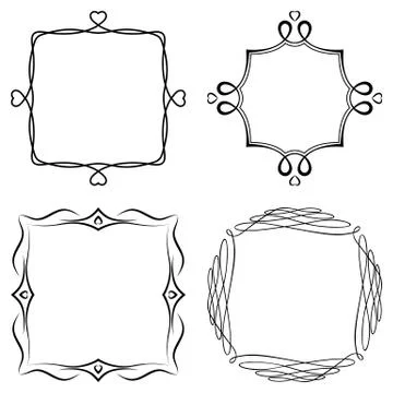 Set of nice decorative frames Stock Illustration