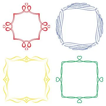 Set of nice decorative frames Stock Illustration