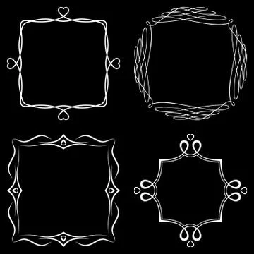 Set of nice decorative frames Stock Illustration