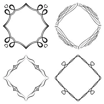 Set of nice decorative frames Stock Illustration