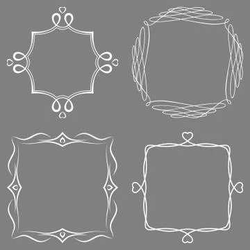 Set of nice decorative frames Stock Illustration