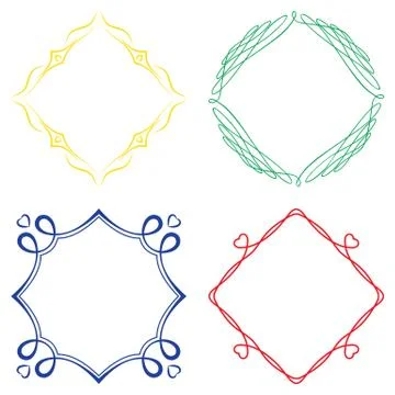 Set of nice decorative frames Stock Illustration