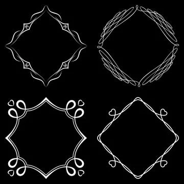 Set of nice decorative frames Illustrazione stock