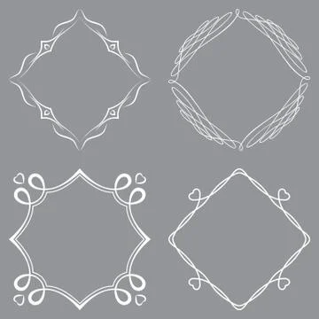 Set of nice decorative frames Stock Illustration