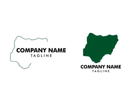 Set of Nigeria map logo design inspiration Stock Illustration