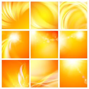 Set of nine abstract backgrounds. Stock Illustration