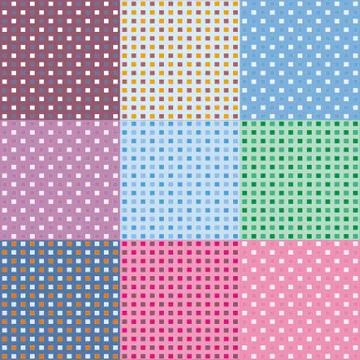 Set of nine abstract patterns made of squares Stock-Illustration
