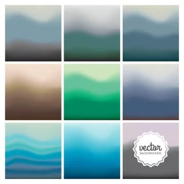 Set of nine blured backgrounds Illustrazione stock