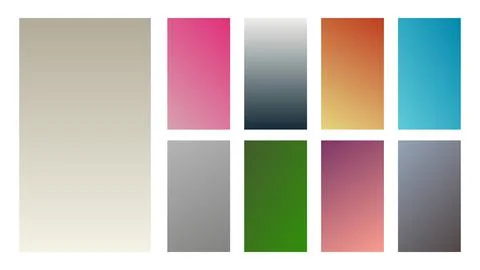 Set of nine colorful gradient backgrounds Illustrazione stock