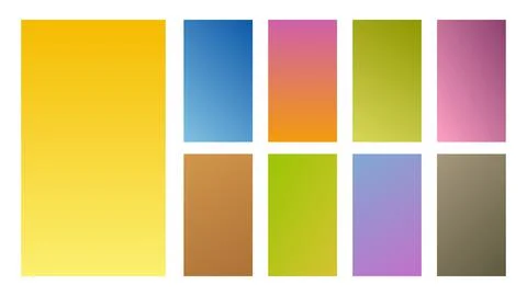 Set of nine colorful gradient backgrounds Stock Illustration