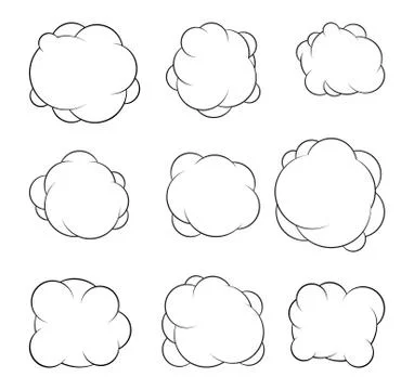 Set of nine decorative vector clouds for your design Stock Illustration