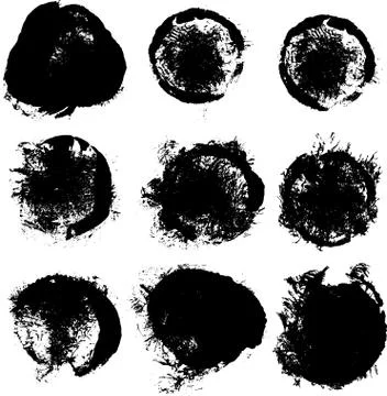 Set of nine grunge elements. Stock Illustration
