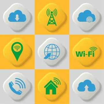 Set of nine icons 스톡 일러스트