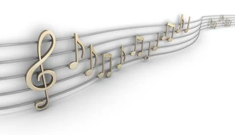 Set of nine musical notes isolated Stock Illustration