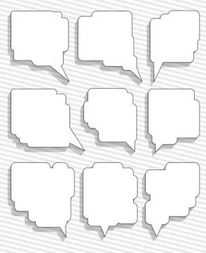 Set of nine talking bubbles with shadow Stock Illustration