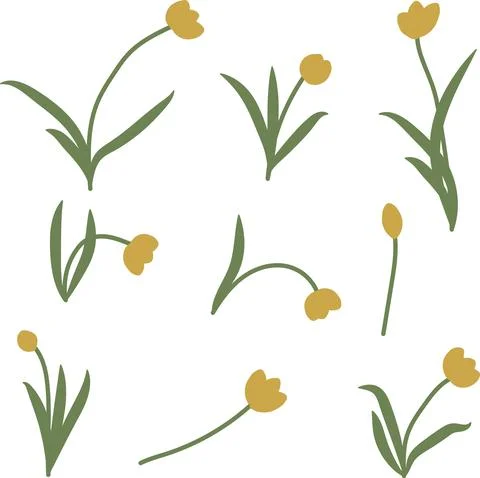 Set of nine tulip vector illustration Stock-Illustration