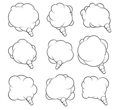 Set of nine vector talking bubbles for your design. Stock Illustration