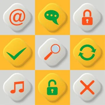 Set of nine web icons Stockillustratie