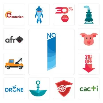 Set of no 1, cacti, , paper boat, drone photography, 20% off, tow truck, pig  無料イラスト素材