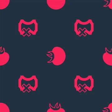 Set No leather and Tomato on seamless pattern. Vector Illustrazione stock