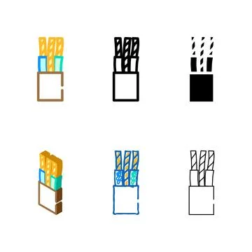 Set non metallic wire color icon vector Stock-Illustration