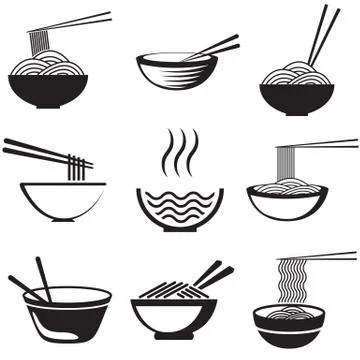 Set of noodles Stock Illustration