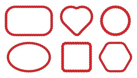 Set of Noose Various Shapes of Red Rope Stock Illustration