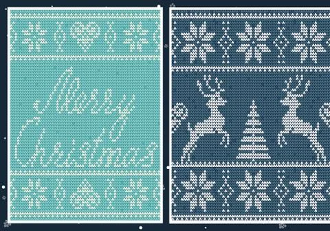 Set of nordic patterns. Christmas sweater design Stock Illustration