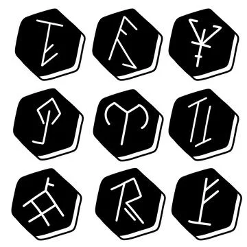 Set of Nordic runes. Ancient magic alphabet Stock Illustration