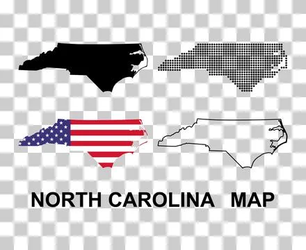 North carolina flag in state shape icon Royalty Free Vector