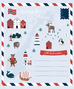 Set of Norway landmarks. Vector illustration Stock Illustration
