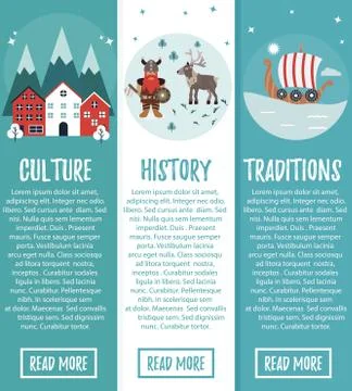 Set of Norway landmarks. Vector illustration Stock Illustration