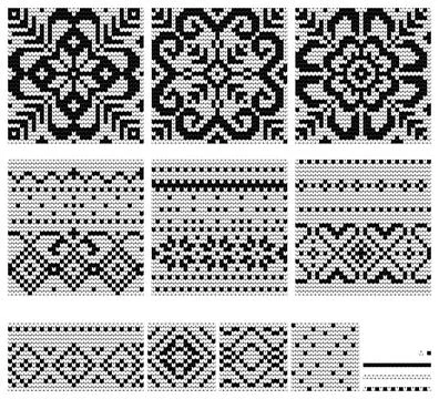 Set of Norwegian Star knitting patterns Illustrazione stock