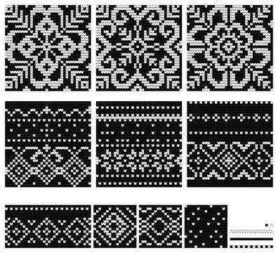Set of Norwegian Star knitting patterns Stock Illustration