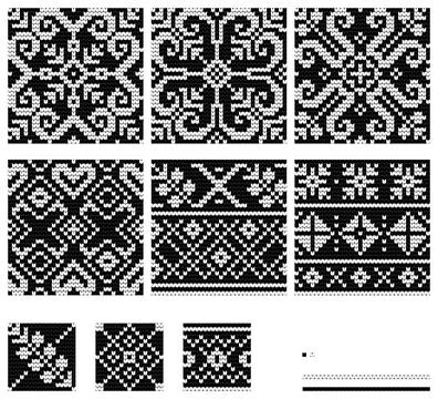 Set of Norwegian Star knitting patterns Stock Illustration