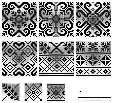 Set of Norwegian Star knitting patterns Stock Illustration