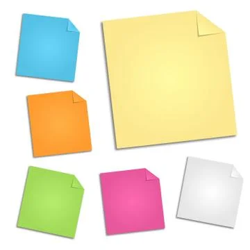 Set of note papers illustration Stock Illustration